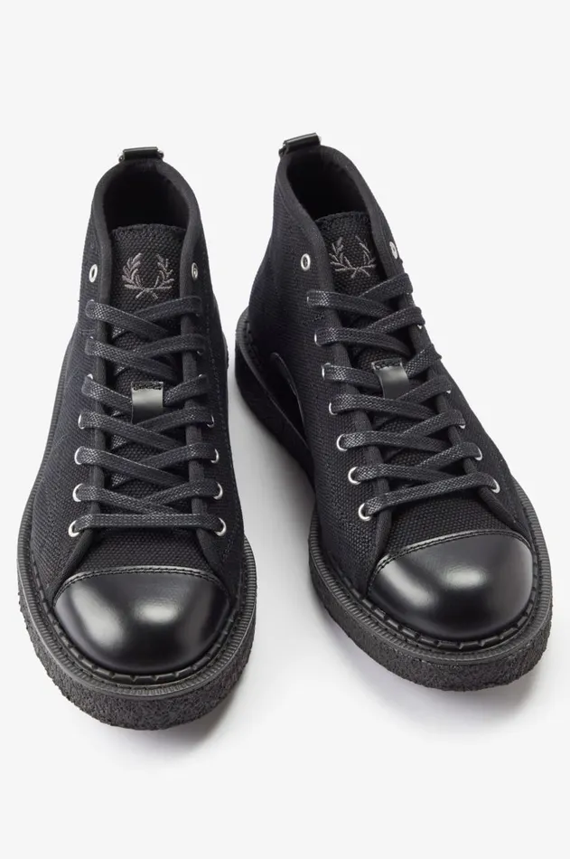 Women Shoes Fred Perry Canvas Monkey Boot Black