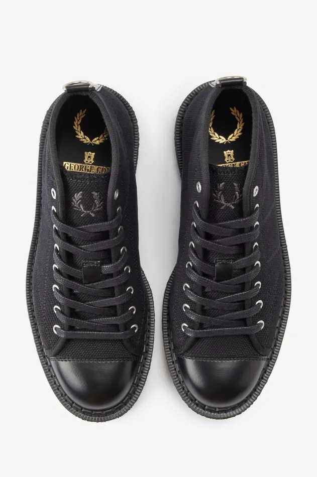 Women Shoes Fred Perry Canvas Monkey Boot Black