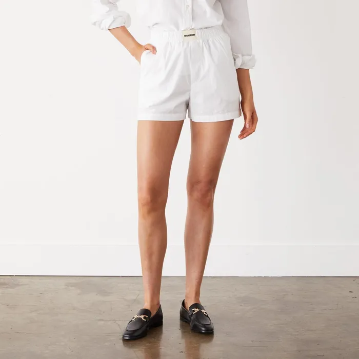 Women Shorts MONROW Poplin Short White