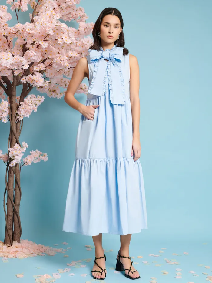Women Skye Bow Midi Dress Baby Blue Sister Jane Dresses