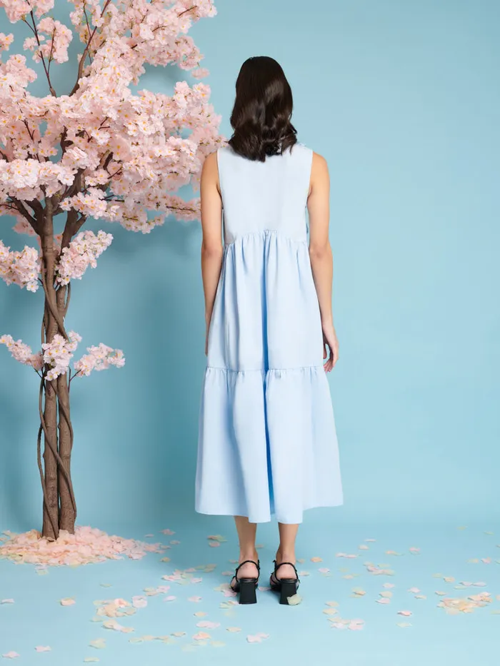 Women Skye Bow Midi Dress Baby Blue Sister Jane Dresses