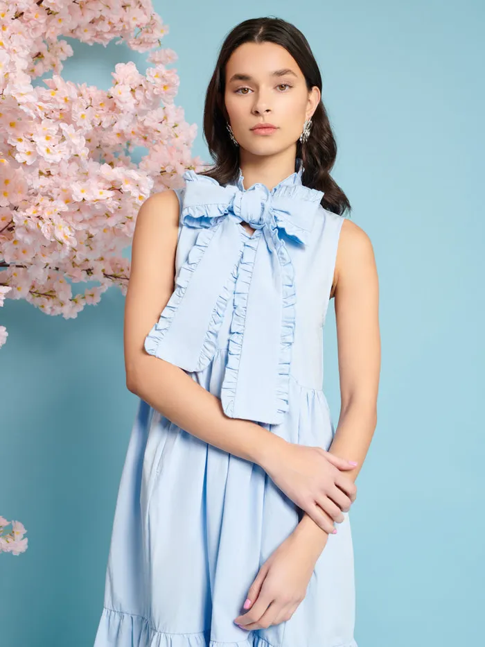 Women Skye Bow Midi Dress Baby Blue Sister Jane Dresses
