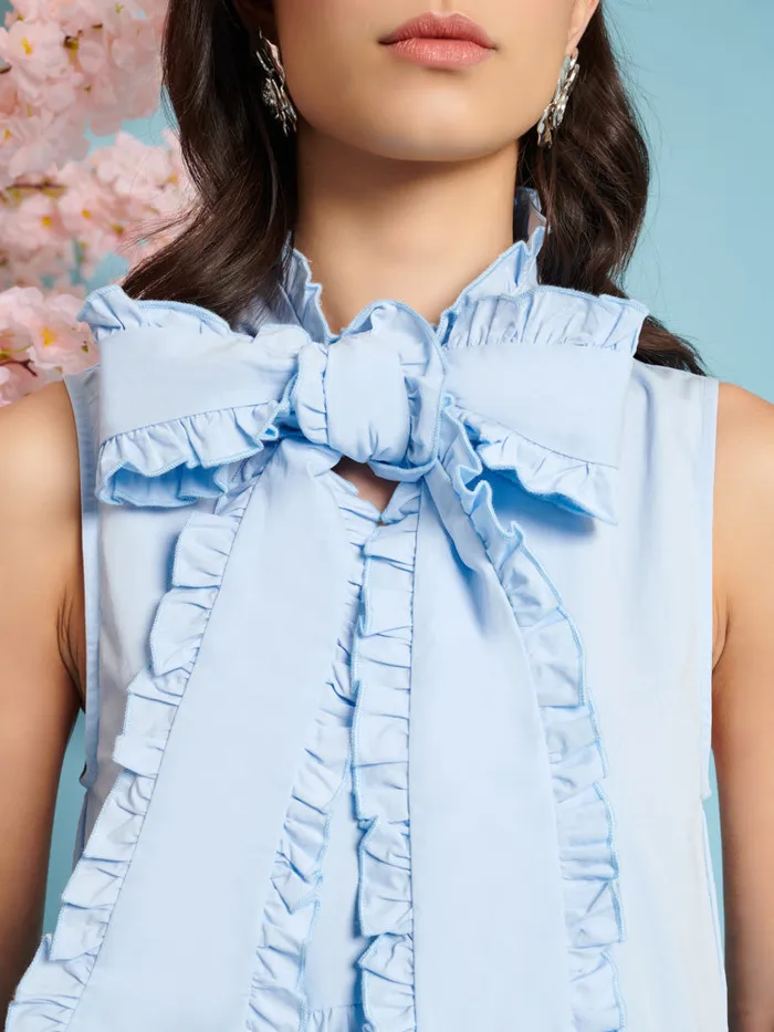 Women Skye Bow Midi Dress Baby Blue Sister Jane Dresses