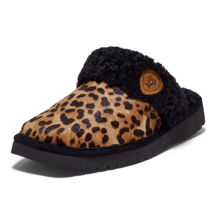 Women Slippers Ariat Jackie Square Toe Slipper Cheetah Hair On