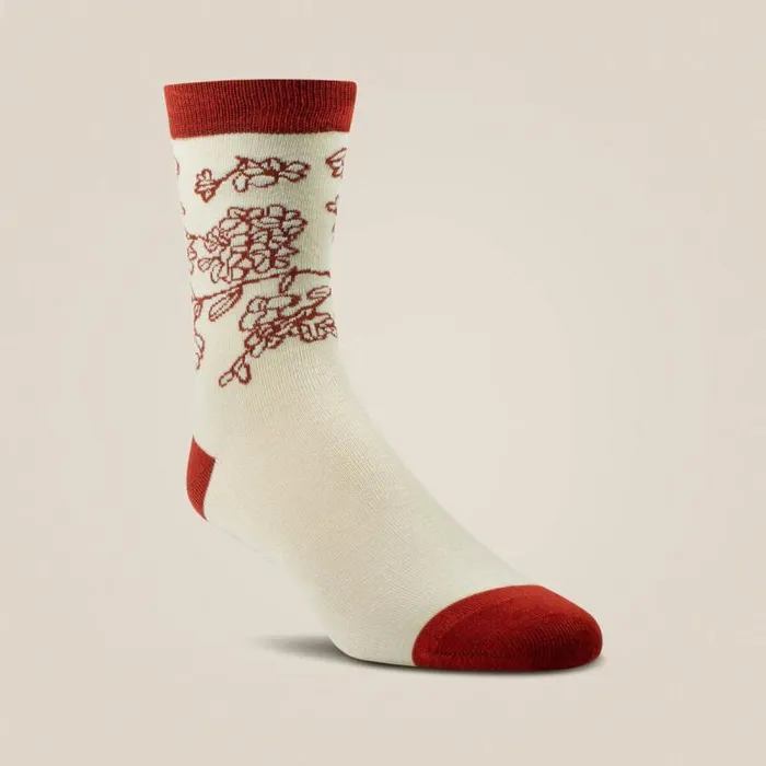 Women Socks Ariat Charm Crew Socks Burnt Brick Toile