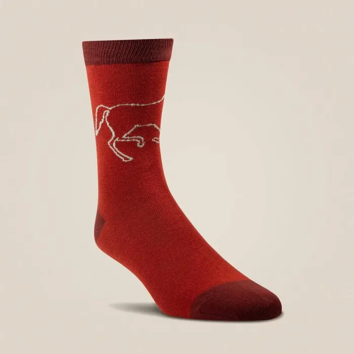 Women Socks Ariat Charm Crew Socks Burnt Brick Toile