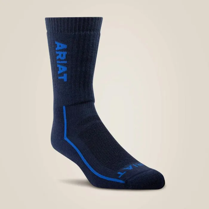 Women Socks Ariat Heavyweight Merino Wool Steel Toe Performance Work Sock Navy