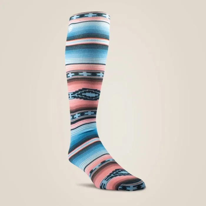 Women Socks Ariat Southwest Flow Knee High Sock 2 Pair Multi Color Pack Serape Marsalafloral Cactus P