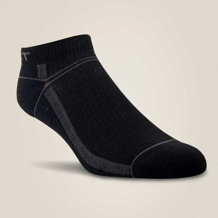 Women Socks Ariat VentTEK Lightweight Low Cut Boot Sock 3 Pair Pack Black
