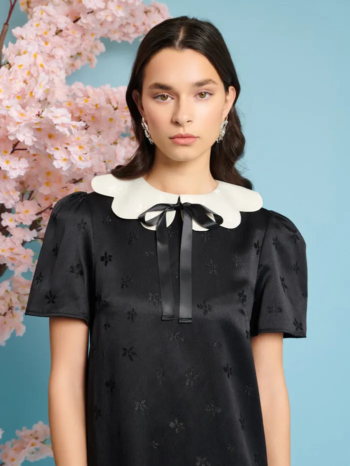 Women Songbird Jacquard Mini Dress Coal Black Sister Jane Dresses