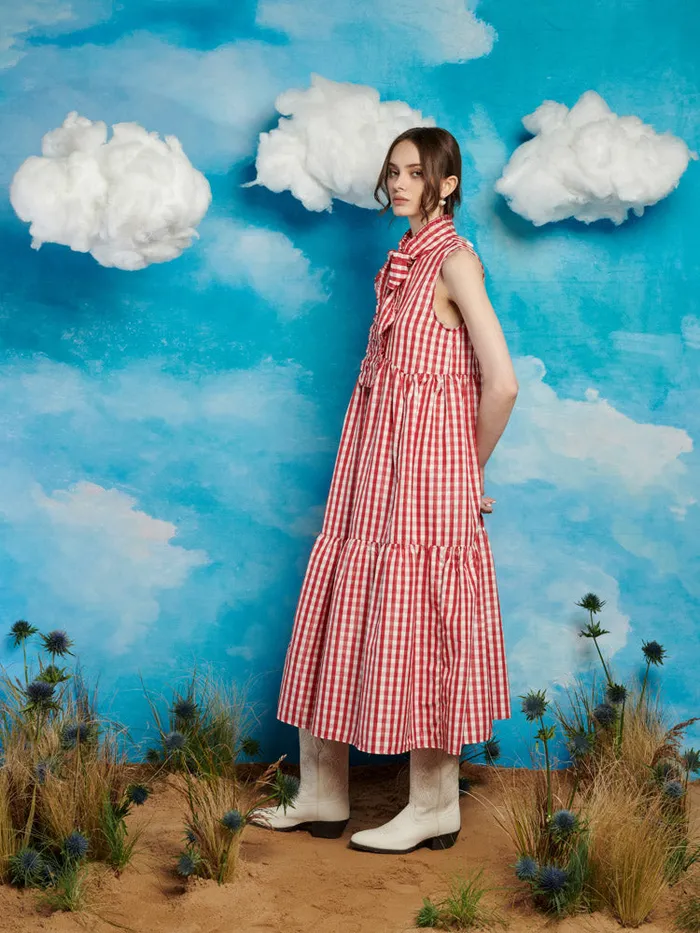 Women Stables Gingham Bow Dress Gingham Red Sister Jane Dresses