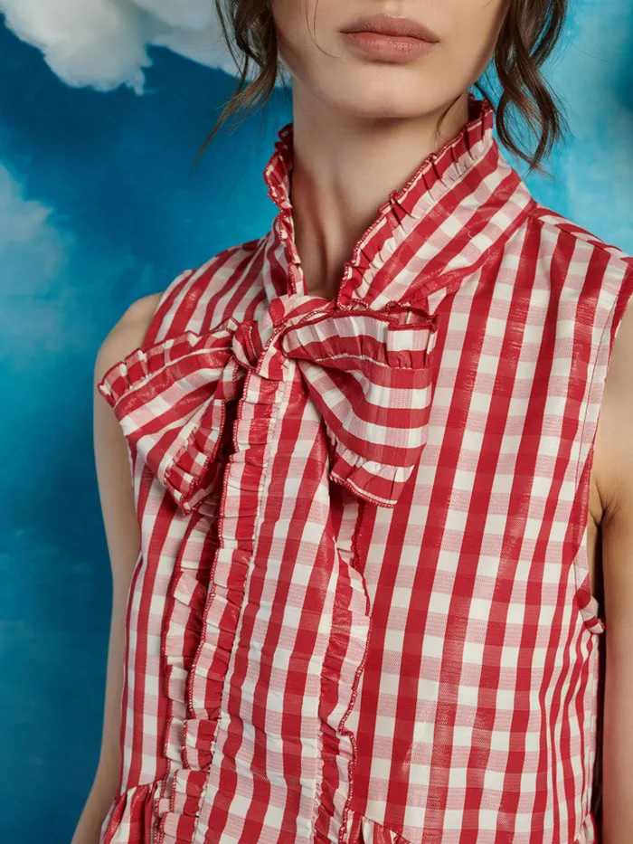 Women Stables Gingham Bow Dress Gingham Red Sister Jane Dresses