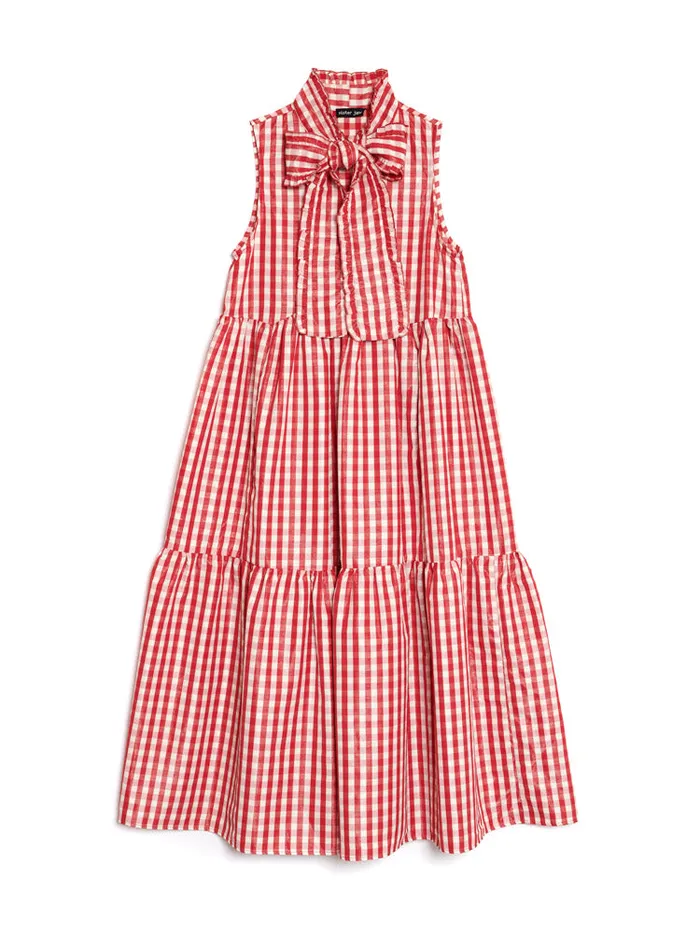Women Stables Gingham Bow Dress Gingham Red Sister Jane Dresses