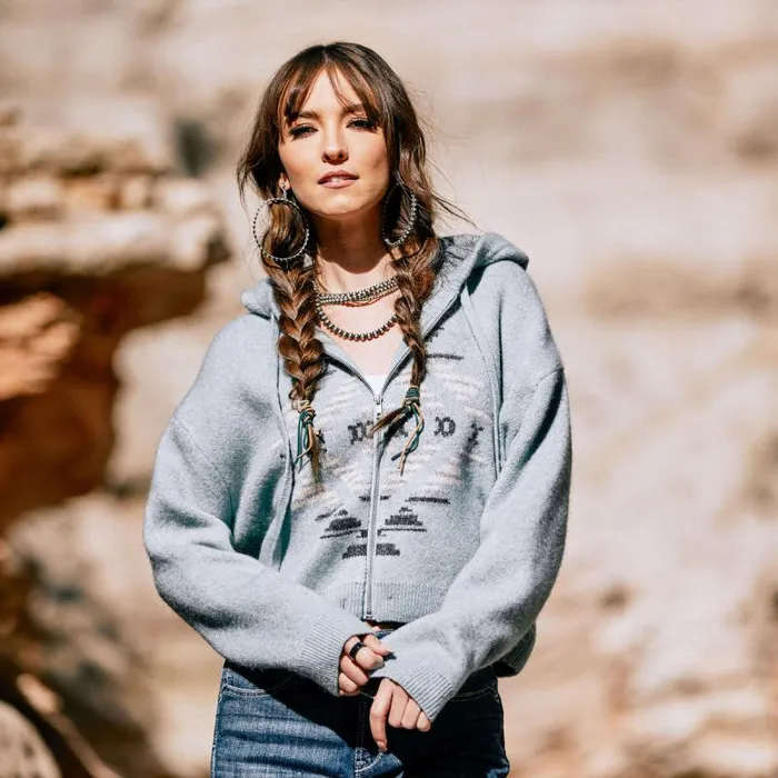 Women Sweaters and Cardigans Ariat Agave Garden Sweater Arctic Women Sweaters and Cardigans Ariat Agave Garden Sweater Arctic