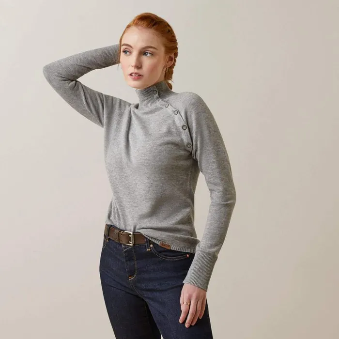 Women Sweaters and Cardigans Ariat Half Moon Bay Sweater Heather Grey