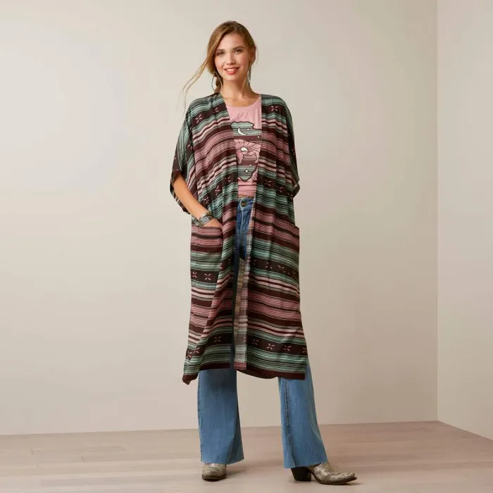 Women Sweaters and Cardigans Ariat Picture Perfect Duster Southwest Serape Stripe
