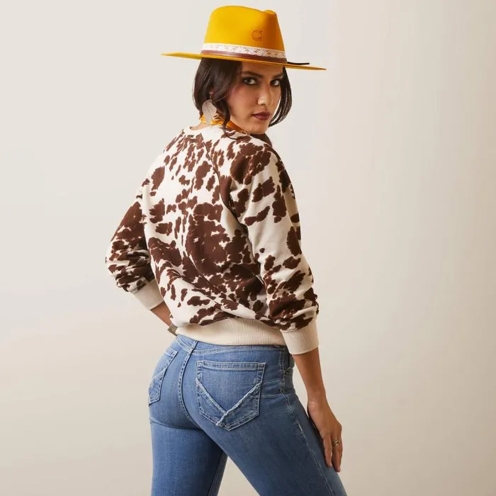 Women Sweaters and Cardigans Ariat Real Hide Crew Sweatshirt Mustang Pony Print Women Sweaters and Cardigans Ariat Real Hide Crew Sweatshirt Mustang Pony Print