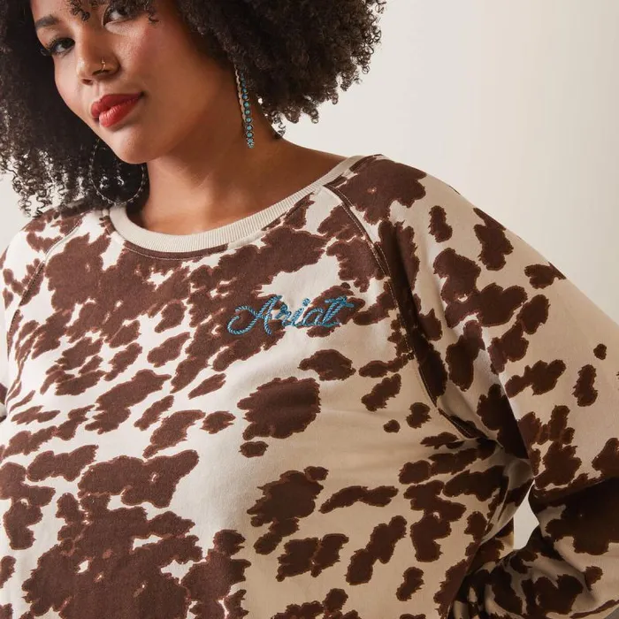 Women Sweaters and Cardigans Ariat Real Hide Crew Sweatshirt Mustang Pony Print Women Sweaters and Cardigans Ariat Real Hide Crew Sweatshirt Mustang Pony Print