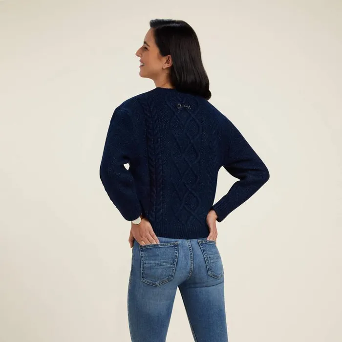 Women Sweaters and Cardigans Ariat Winter Quarter Sweater Navy Women Sweaters and Cardigans Ariat Winter Quarter Sweater Navy