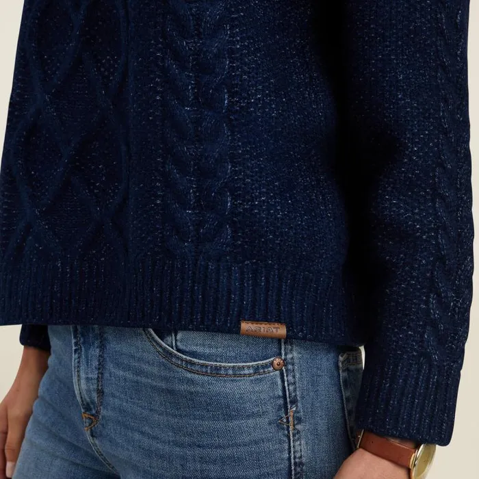 Women Sweaters and Cardigans Ariat Winter Quarter Sweater Navy Women Sweaters and Cardigans Ariat Winter Quarter Sweater Navy