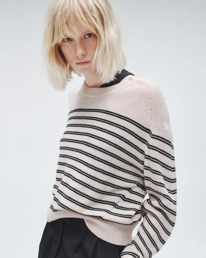 Women Sweaters Rag 038 Bone Bree Wool Crew Turtledove Multi