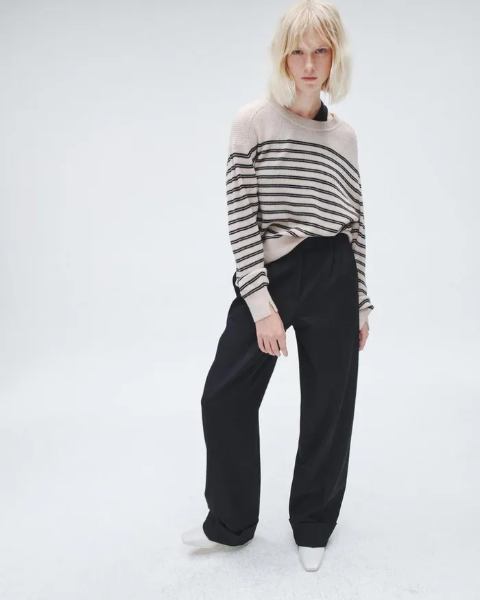 Women Sweaters Rag 038 Bone Bree Wool Crew Turtledove Multi