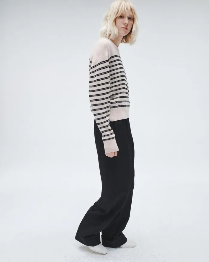 Women Sweaters Rag 038 Bone Bree Wool Crew Turtledove Multi