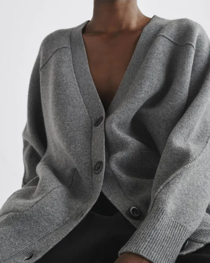 Women Sweaters Rag 038 Bone Bridget Italian Wool Cardigan Grey