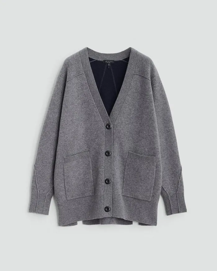Women Sweaters Rag 038 Bone Bridget Italian Wool Cardigan Grey