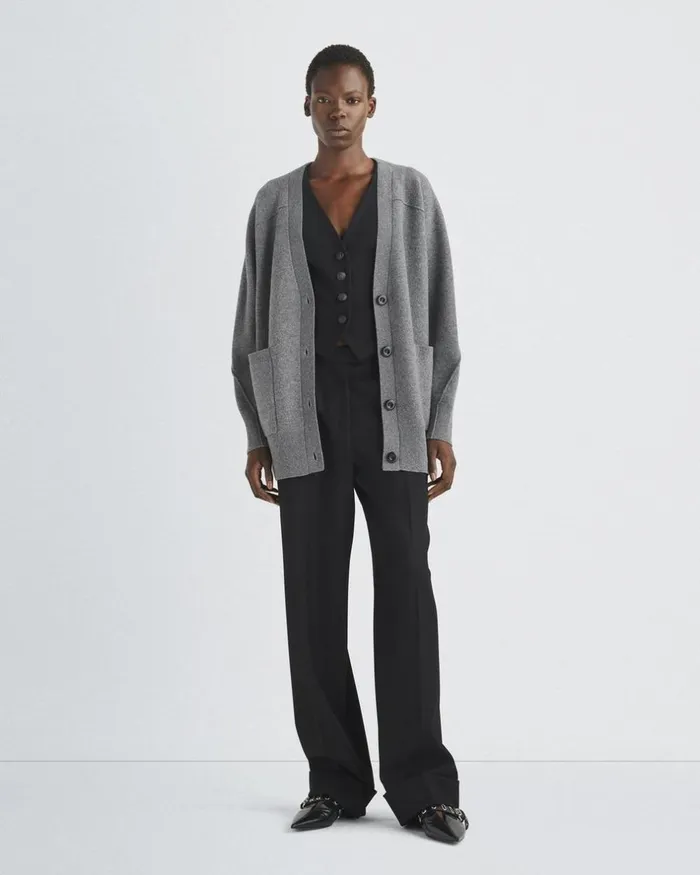 Women Sweaters Rag 038 Bone Bridget Italian Wool Cardigan Grey