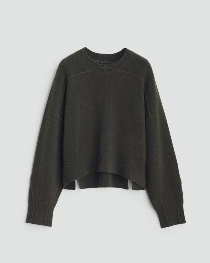Women Sweaters Rag 038 Bone Bridget Wool Crew Army