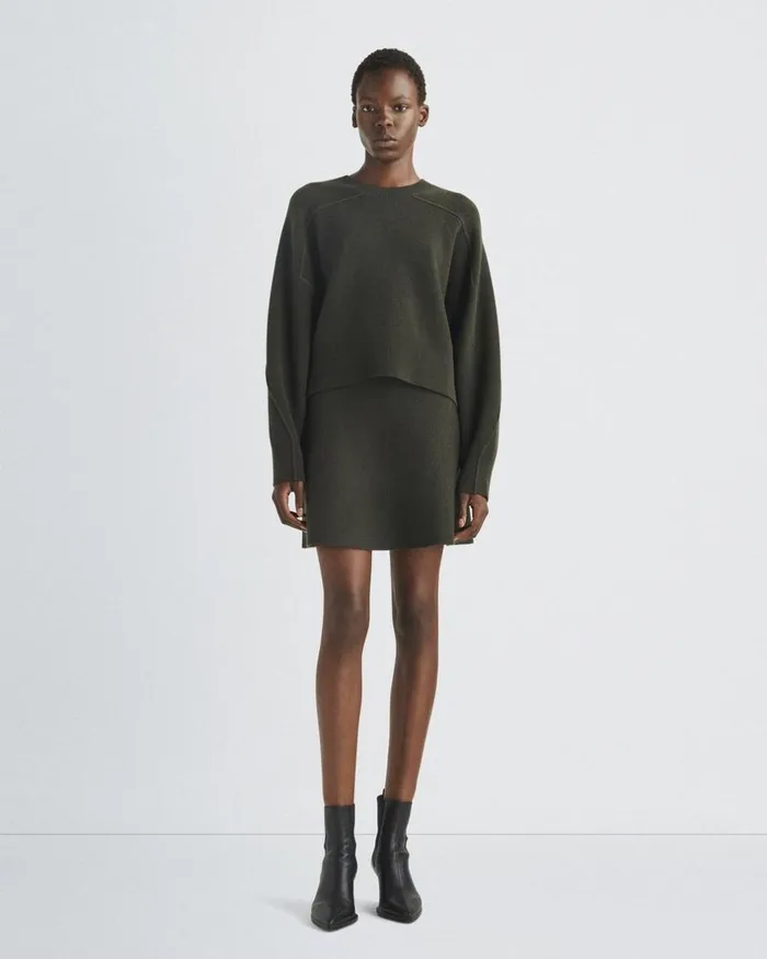 Women Sweaters Rag 038 Bone Bridget Wool Crew Army