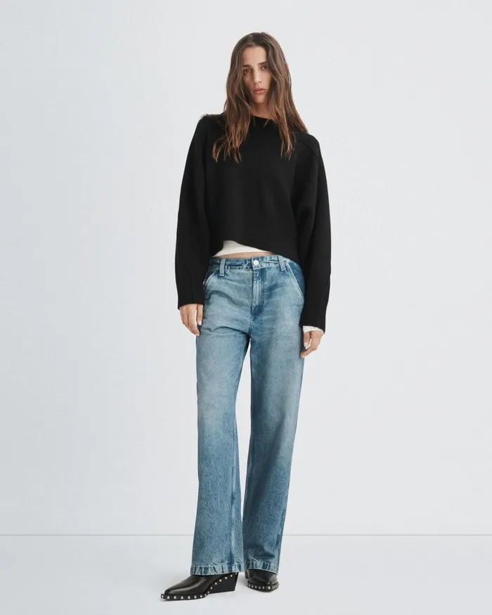 Women Sweaters Rag 038 Bone Bridget Wool Crew Black