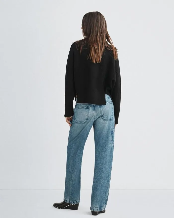 Women Sweaters Rag 038 Bone Bridget Wool Crew Black