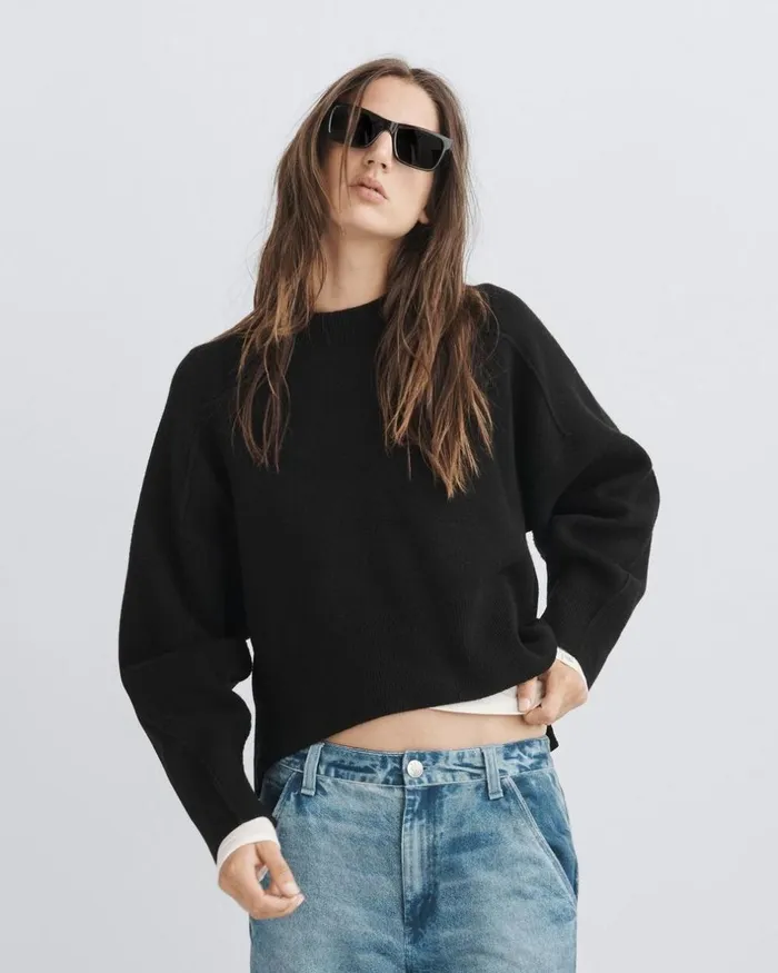 Women Sweaters Rag 038 Bone Bridget Wool Crew Black