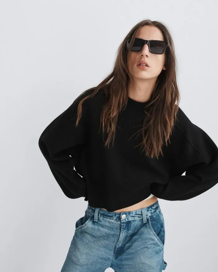 Women Sweaters Rag 038 Bone Bridget Wool Crew Black
