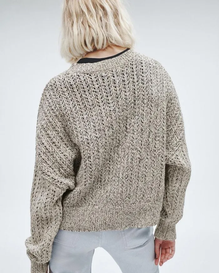 Women Sweaters Rag 038 Bone Edie Cotton Crew Oatmeal Multi