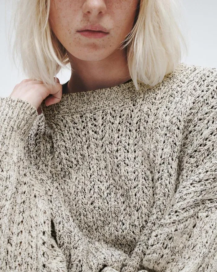Women Sweaters Rag 038 Bone Edie Cotton Crew Oatmeal Multi