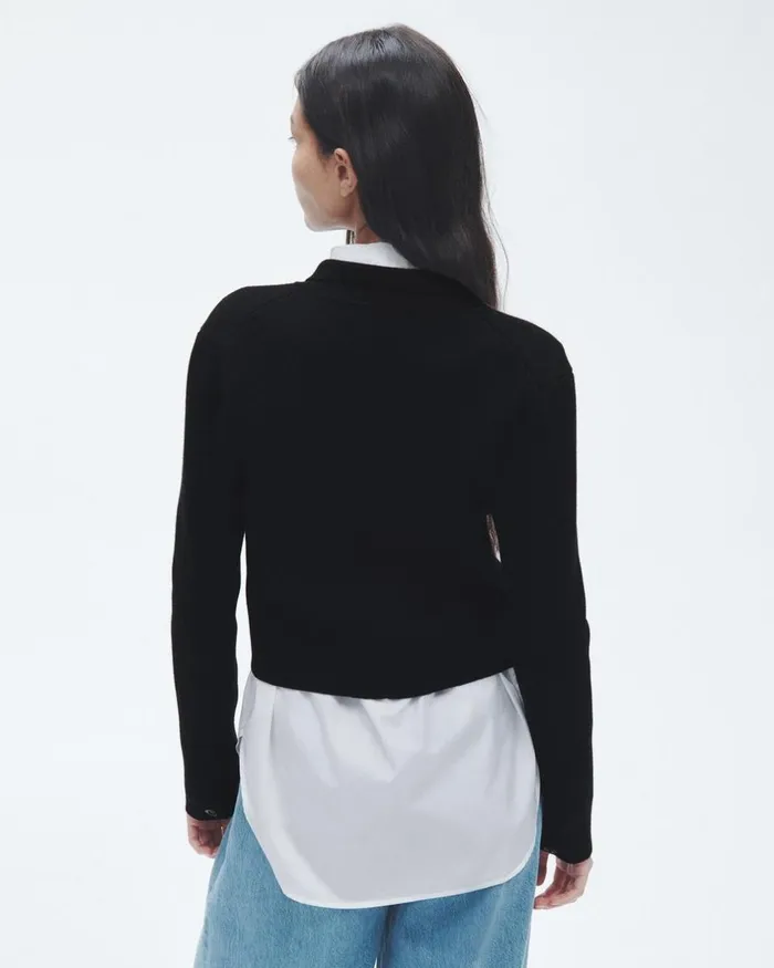 Women Sweaters Rag 038 Bone Joy Merino Wool Blazer Black