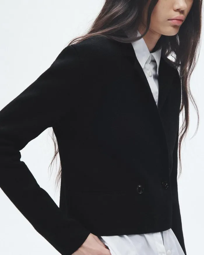 Women Sweaters Rag 038 Bone Joy Merino Wool Blazer Black