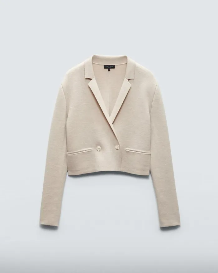 Women Sweaters Rag 038 Bone Joy Merino Wool Blazer Ivory