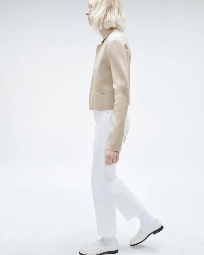 Women Sweaters Rag 038 Bone Joy Merino Wool Blazer Ivory