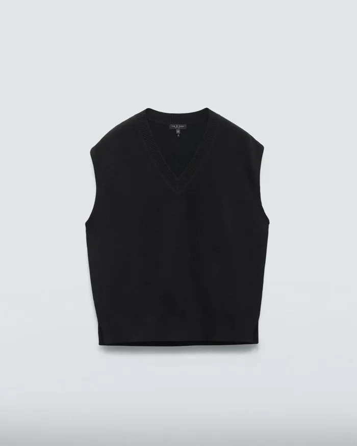 Women Sweaters Rag 038 Bone Joy Merino Wool Vest Black