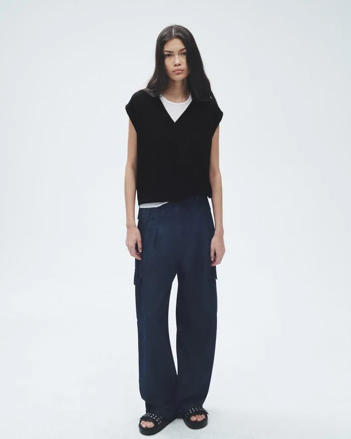 Women Sweaters Rag 038 Bone Joy Merino Wool Vest Black