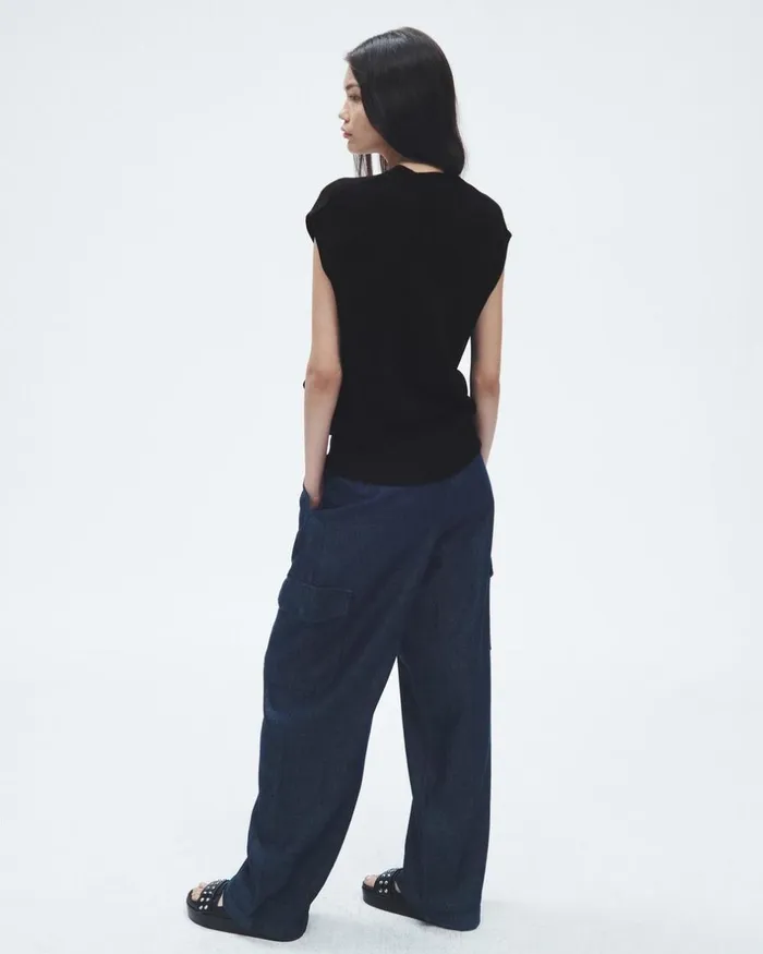 Women Sweaters Rag 038 Bone Joy Merino Wool Vest Black