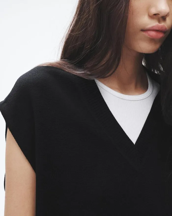 Women Sweaters Rag 038 Bone Joy Merino Wool Vest Black