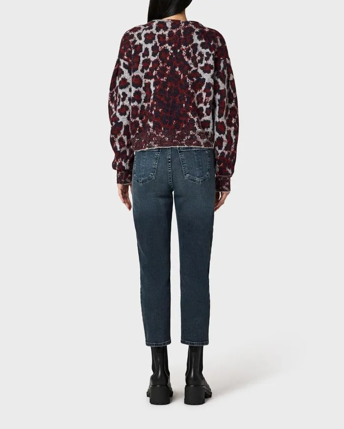 Women Sweaters Rag 038 Bone Sarah Wool Leopard Cardigan Leopard