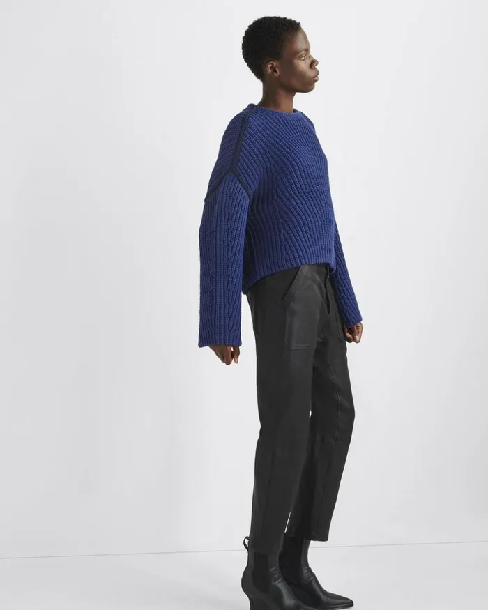 Women Sweaters Rag 038 Bone Shane Cotton Crew Blue