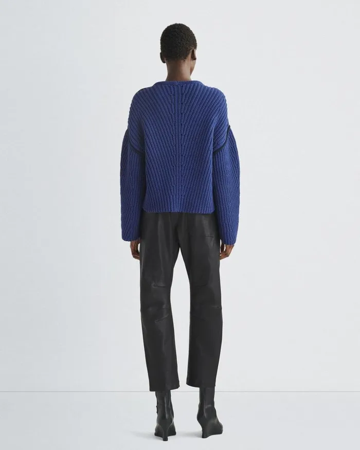 Women Sweaters Rag 038 Bone Shane Cotton Crew Blue