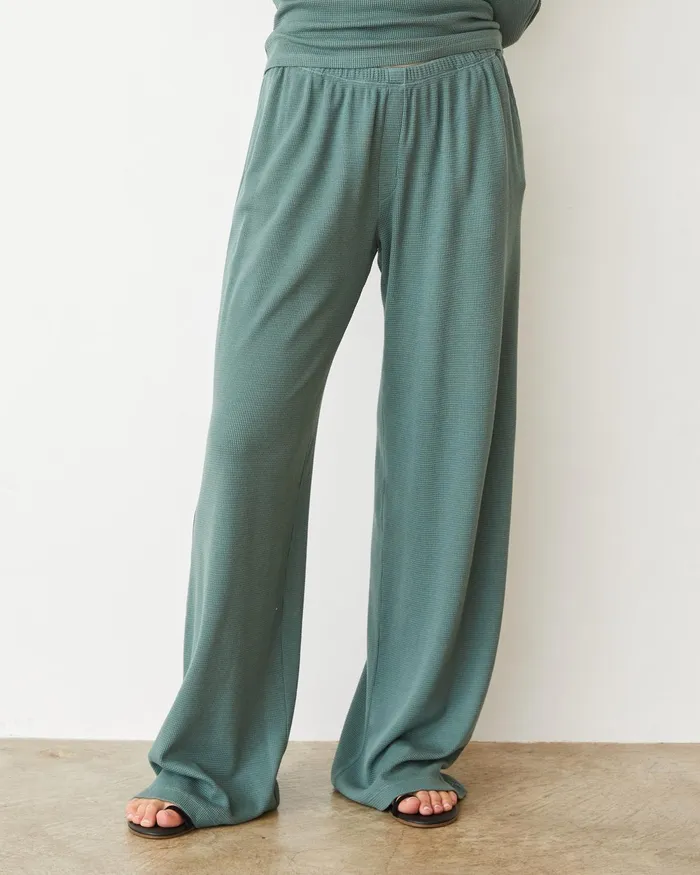 Women Sweats MONROW Baby Thermal Wide Leg Pant Cactus